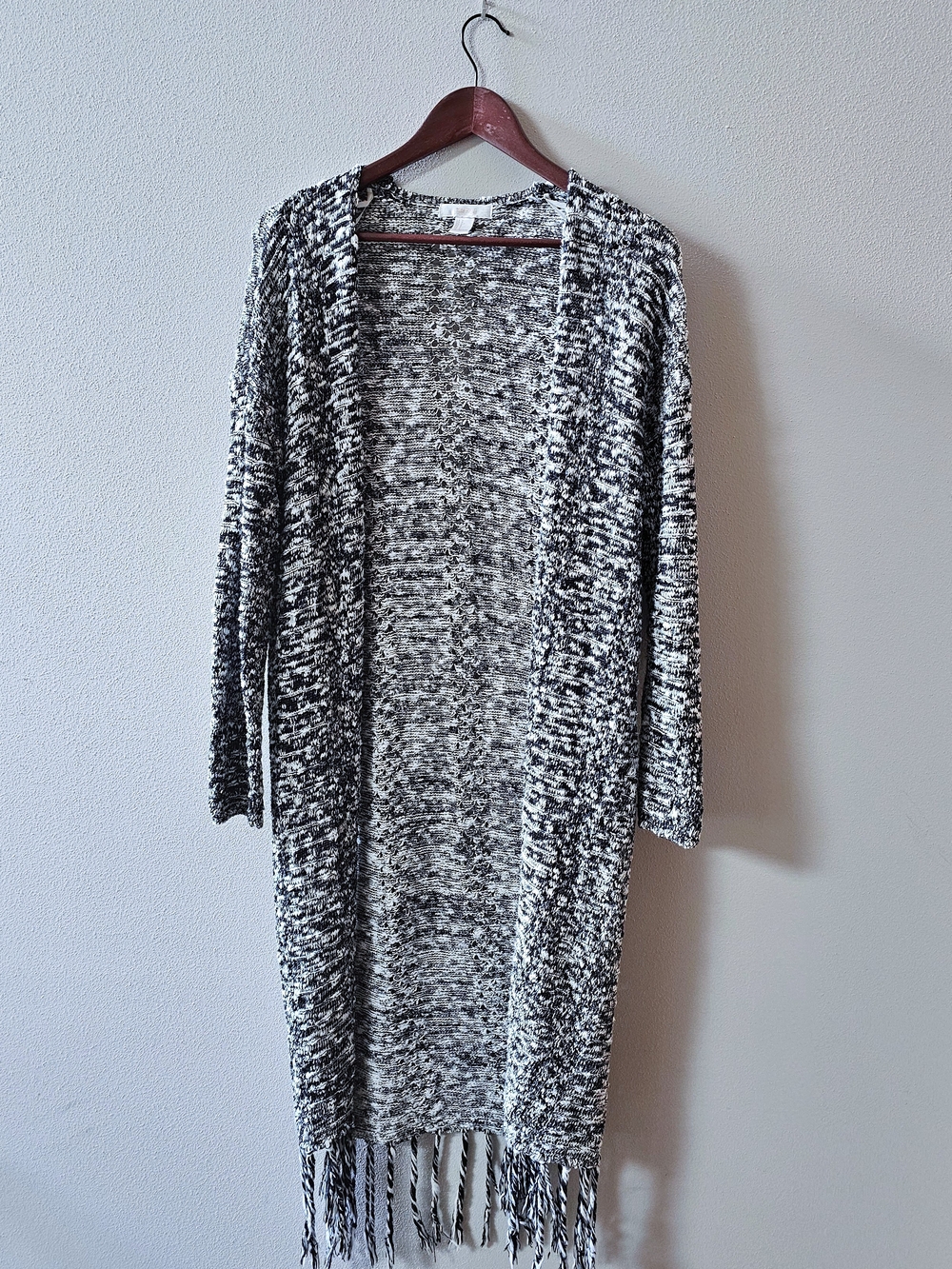 Black and White Fringe Cardigan